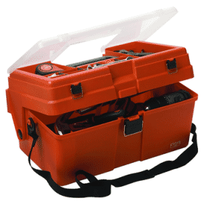 23" Flat Top Plastic Toolbox with Clear Tray